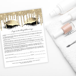 Eyelash Extension Liability Waiver Gold Tropfen Wh Flyer