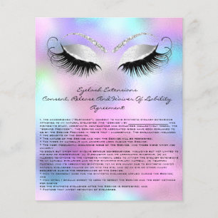 Eyelash Extension Liability Waiver Rose Grau Silve Flyer