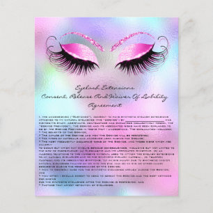 Eyelash Extension Liability Waiver Rose Ombre Blue Flyer