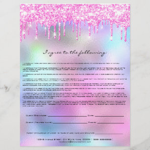 Eyelash Extension Liability Waiver Rose Pink Flyer