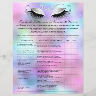 Eyelash Extension Liability Waiver Rose Silver Gra Flyer