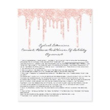 Eyelash Extension Liability Waiver Rose White