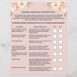 Eyelash Extension Liability WILL & Release Form Flyer