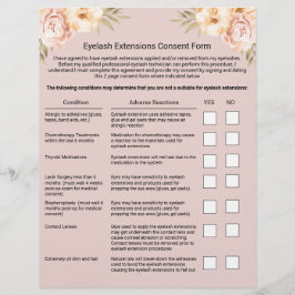 Eyelash Extension Liability WILL & Release Form Flyer