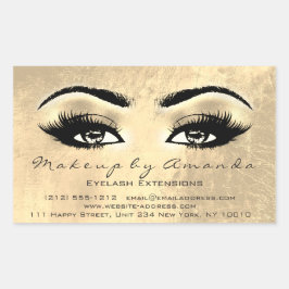 Eyelash Extension Makeup Beauty Browns Golden Foil Rechteckiger Aufkleber