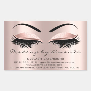 Eyelash Extension Makeup Beauty Rose Microblading Rechteckiger Aufkleber