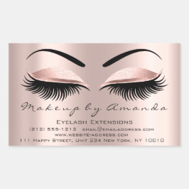Eyelash Extension Makeup Beauty Rose Microblading Rechteckiger Aufkleber