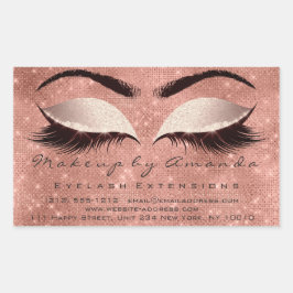 Eyelash Extension Makeup Beauty Salon Park Rose Rechteckiger Aufkleber