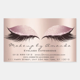 Eyelash Extension Pink Makeup Artist Beauty Salon Rechteckiger Aufkleber