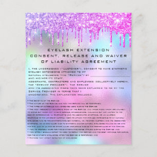 EYELASH EXTENSION RELEASE WAIVER Holograph Tropfen Flyer