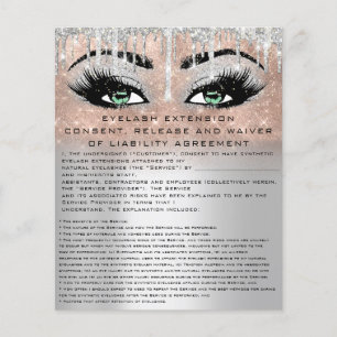 EYELASH EXTENSION RELEASE WAIVING Green Eyes Flyer