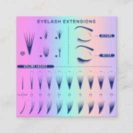 Eyelash Extension Studio Shop Blue Navy Katalog Quadratische Visitenkarte