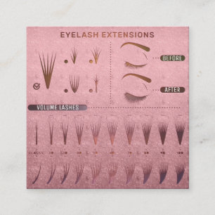 Eyelash Extension Studio Shop Rose Beauty  Quadratische Visitenkarte