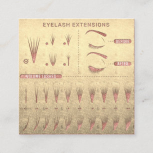 Eyelash Extension Studio Shop Rose Gold Quadratische Visitenkarte