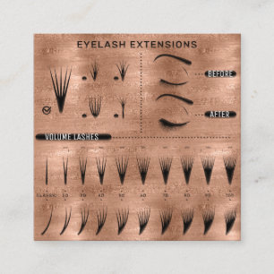 Eyelash Extension Studio Shop Rose Skinny Quadratische Visitenkarte