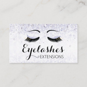 Eyelash Extensions Glitzern und Diamonds Lila Visitenkarte