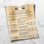 Eyelash Extensions Golden Liability Waiver Flyer<br><div class="desc">Eyelash Extension Liability Waiver & Release Form Gold Flyer.</div>