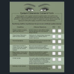 Eyelash Extensions Haftung Waiver Green Salon Flyer<br><div class="desc">Flyer für die Befreiung von der Haftung für Eyelash und das Entriegelungsformular.</div>