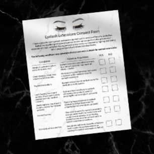 Eyelash Extensions Haftung Waiver Moderner Marmor Flyer