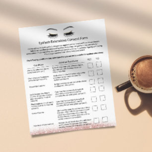 Eyelash Extensions Haftungsfreistellungsformular Flyer