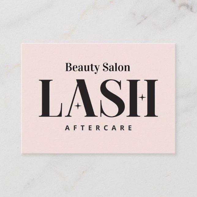 Eyelash Extensions Lash Aftercare Card Visitenkarte (Vorderseite)