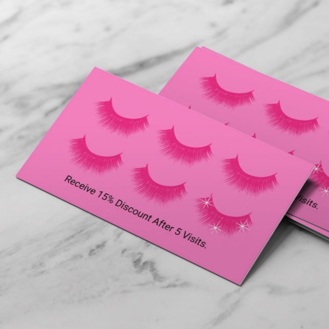 Eyelash Extensions Lash Bar Black & Pink Loyalty Treuekarte (Von Creator hochgeladen)