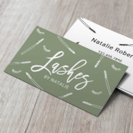 Eyelash Extensions Lash Bar Sage Green Salon Visitenkarte