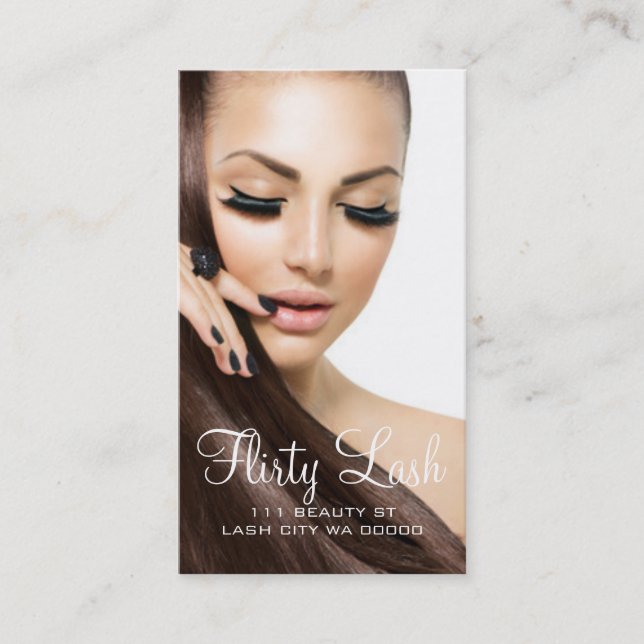 Eyelash Extensions Lash Kosmetologe Salon Visitenkarte (Vorderseite)