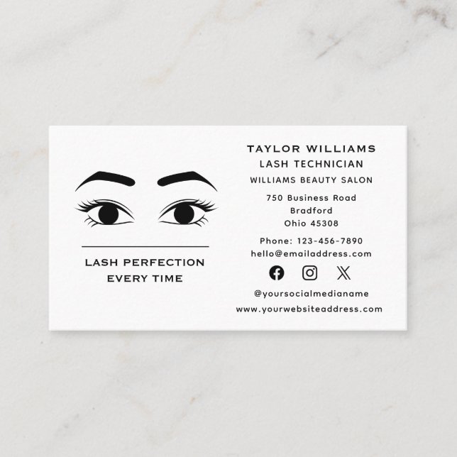 Eyelash Extensions Lashes Visitenkarte (Vorderseite)