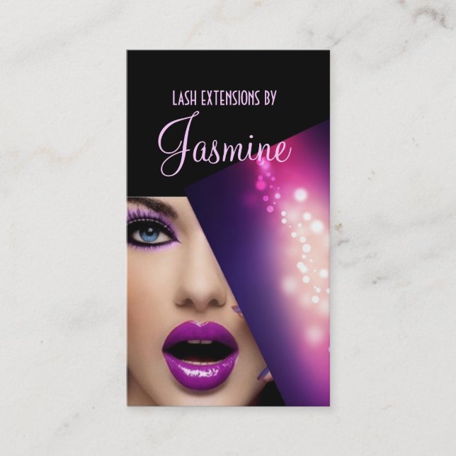 Eyelash Extensions Makeup Artist Visitenkarte (Vorderseite)