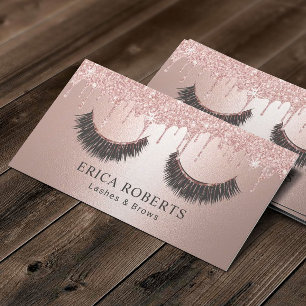 Eyelash Extensions Moderne Rose Gold Tropfen Lashe Visitenkarte