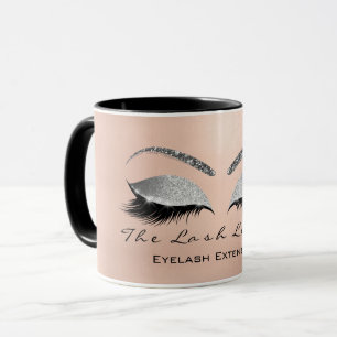 Eyelash Extention Beauty Gray Silver Eye Glitzer Tasse