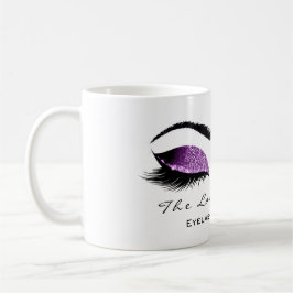 Eyelash Extention Beauty Magenta Lila Glitzer Kaffeetasse