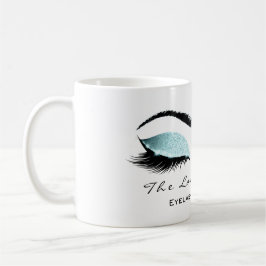 Eyelash Extention Beauty Studio Aqua Blue Glitzer Kaffeetasse