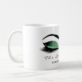 Eyelash Extention Beauty Studio Cali Green Glitzer Tasse