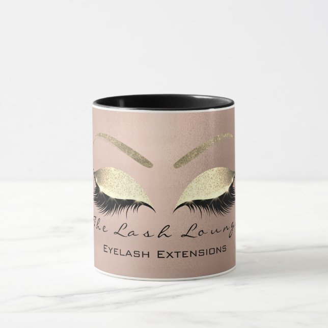 Eyelash Extention Beauty Studio Coffe Eye Glitzer Tasse (Zentrum)