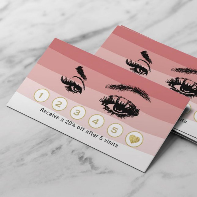 Eyelash Makeup Artist Coral Shades Loyalty Treuekarte (Von Creator hochgeladen)