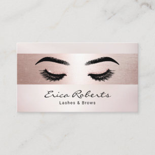 Eyelash Makeup Artist Rose Gold Strip Salon Visitenkarte