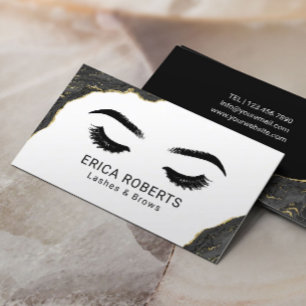Eyelash Makeup Künstler Moderner Schwarzer Geode S Visitenkarte