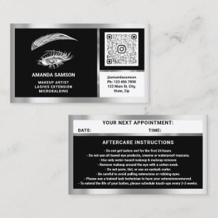 Eyelash Microblade QRCODE Aftercare BlackWhiteGray Visitenkarte