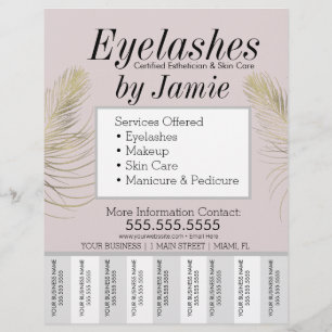 Eyelash Service Pink Gold Business Abstriche Flyer