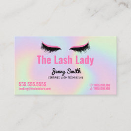 EyeLash Tech Lash Beauty Salon Holographic Rainbow Visitenkarte