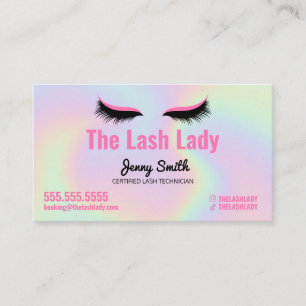 EyeLash Tech Lash Beauty Salon Holographic Rainbow Visitenkarte