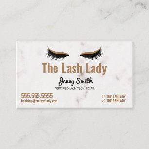EyeLash Tech Lash Schönheitssalon Luxe Marble Gol Visitenkarte