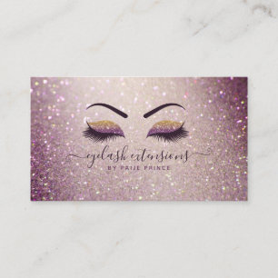 Eyelash Techniker Lash Stylist Lila Glitzer Visitenkarte