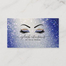 Eyelash Techniker Lash Stylist Navy Blue Glitzer Visitenkarte