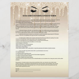 EYELASH-VERLÄNGERUNGSFORMULAR FÜR Gold-Glitzer Flyer
