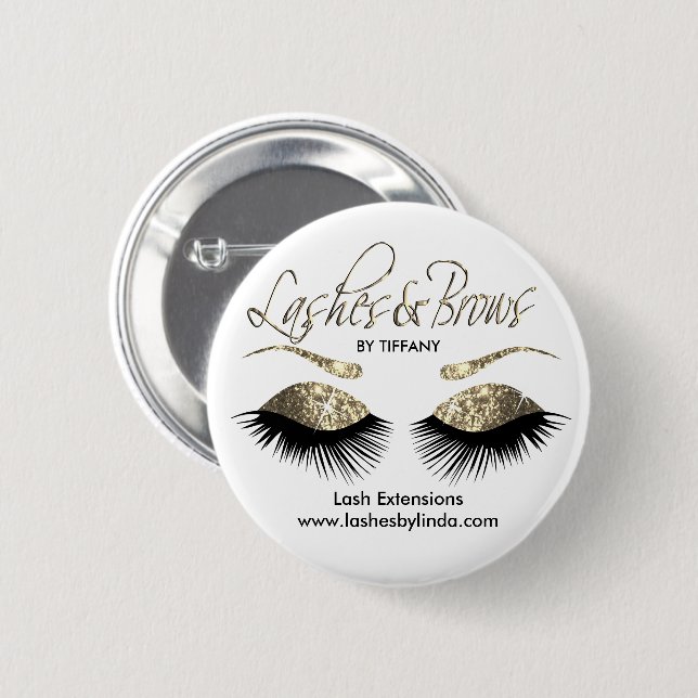 Eyelashes and Brows - Gold Button (Vorne & Hinten)