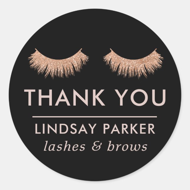Eyelashes Black Makeup Artist Vielen Dank Runder Aufkleber (Vorderseite)