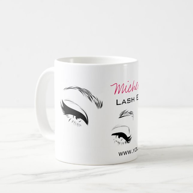 Eyelashes bricht Permanent Makeup Artist Eyes Lash Kaffeetasse (Vorderseite Links)